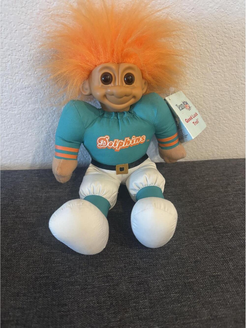 Vintage Miami Dolphins Good Luck Troll Doll